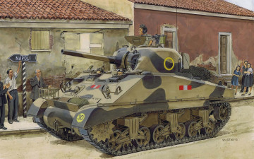 Картинка рисованные армия iii sherman британский средний танк