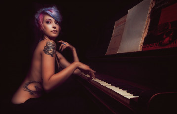 Картинка музыка -+другое пианино девушка тату