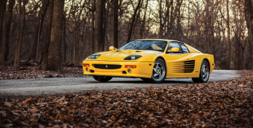 Картинка автомобили ferrari желтый us-spec f512 m