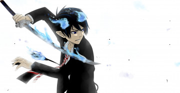 Картинка аниме ao+no+exorcist арт синий экзорцист меч рин