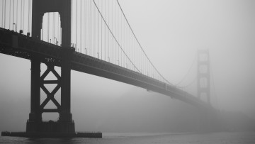 обоя города, сан-франциско , сша, мост, туман