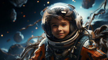 Картинка 3д+графика люди+ people мальчик космос пользователь аватар ии ai art нейросети
