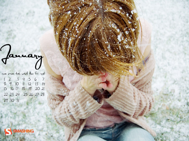 Обои картинки фото календари, дети, снег, холодно