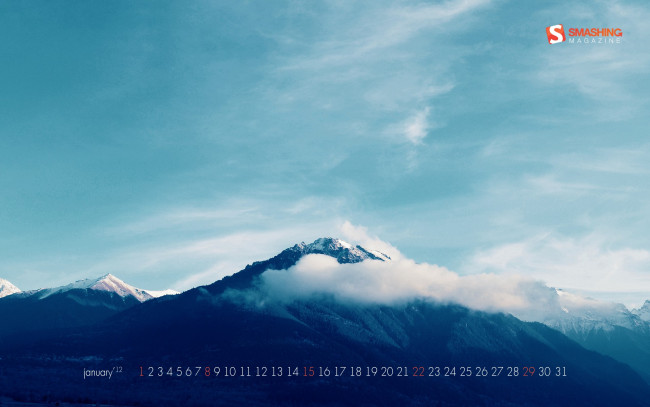 Обои картинки фото календари, природа, горы, облака