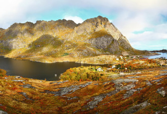 обоя норвегия, озеро, agvatnet, природа, горы