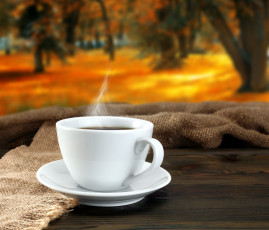 Картинка еда кофе +кофейные+зёрна пейзаж блюдце чашка