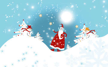 Картинка праздничные векторная+графика+ новый+год снеговики