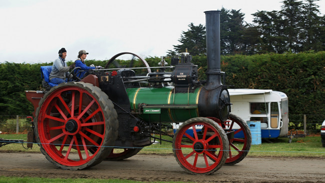 Обои картинки фото 1900 marshall 8hp single traction engine, техника, тракторы, колесный, трактор