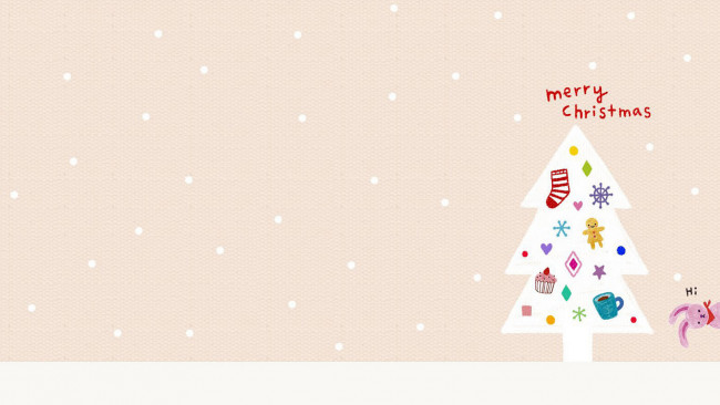 Обои картинки фото праздничные, векторная графика , новый год, заяц, украшения, снежинки, снег, чашка, носок, ёлка