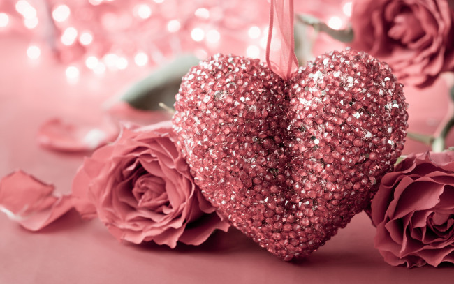 Обои картинки фото праздничные, день святого валентина,  сердечки,  любовь, valentine's, day, romantic, heart, love, rose, pink, сердце, роза