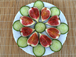 Картинка еда фрукты+и+овощи+вместе огурцы инжир