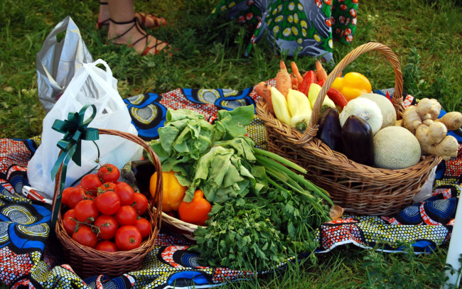 Обои картинки фото еда, овощи, перец, помидоры, петрушка, томаты