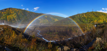 обоя kolyma, природа, радуга, пейзаж, вид, красота, край