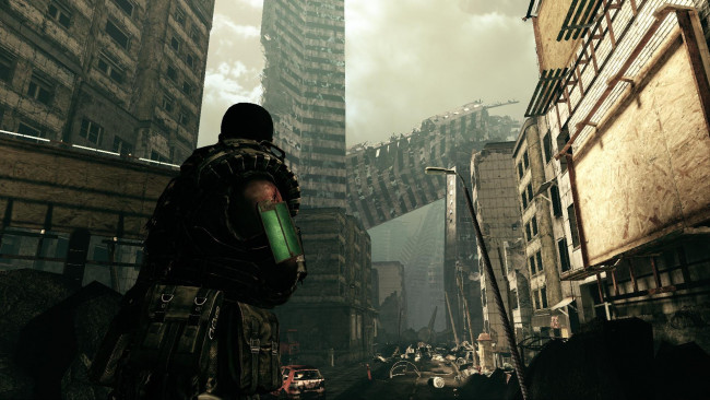 Обои картинки фото видео игры, afterfall,  insanity, человек, город, катастрофа