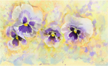 Картинка рисованные цветы виола