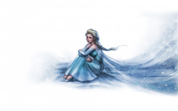 Картинка девушка рисованные люди холодное сердце белый фон frozen