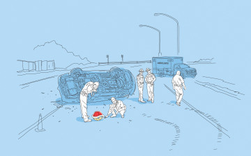 Картинка рисованные минимализм авария