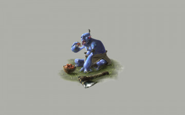 Картинка тролль рисованные минимализм troll грибы полянка