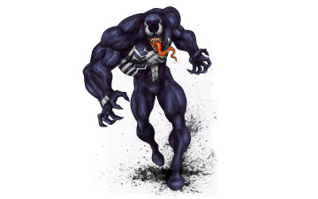 Картинка веном фэнтези существа venom spider-man монстр белый фон