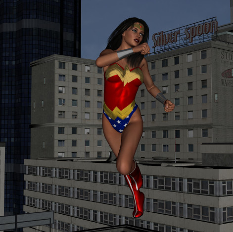 Обои картинки фото wonder woman, 3д графика, fantasy , фантазия, супермен