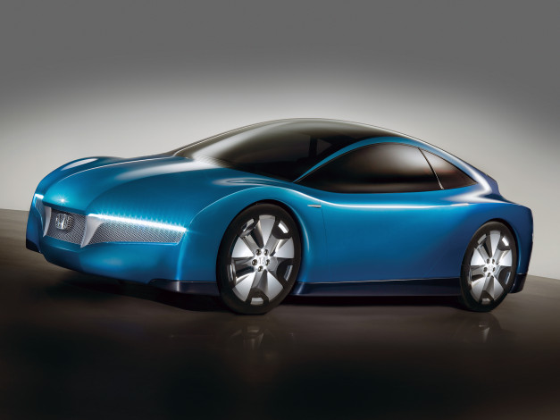 Обои картинки фото автомобили, honda, small, hybrid, sports, concept, 2007, синий