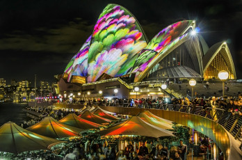 Картинка sydney+opera+house города сидней+ австралия опера ночь площадь здание