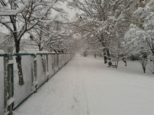 Обои картинки фото зима в киеве, природа, дороги, дорога, снег, киев, троещина