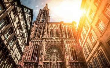 Картинка strasbourg+cathedral города страсбург+ франция strasbourg cathedral
