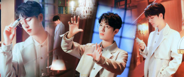 Картинка мужчины xiao+zhan актер пальто жест свет