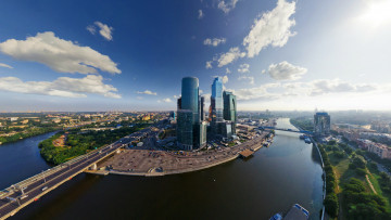 Картинка города москва россия мост река