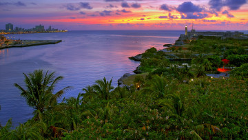 Картинка природа пейзажи куба океан тропики побережье закат