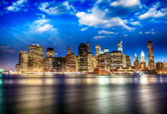 Картинка города нью-йорк+ сша небо река небоскребы нью йорк