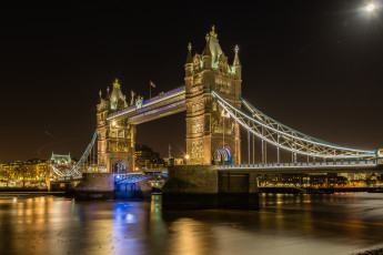 Картинка tower+bridge города лондон+ великобритания мост река