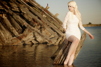 Картинка девушки -unsort+ блондинки доски озеро девушка блондинка