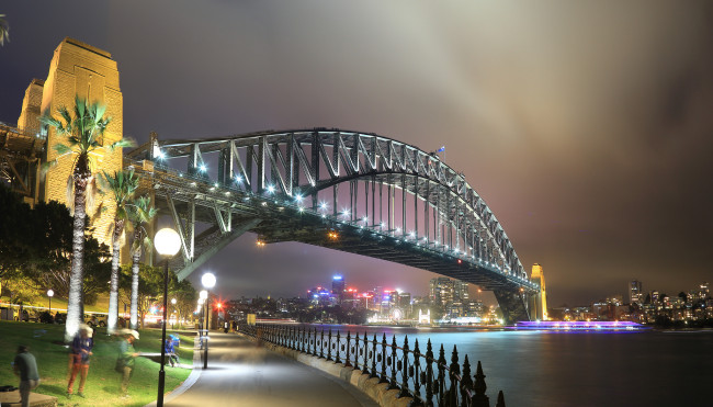 Обои картинки фото sydney harbor bridge, города, сидней , австралия, мост, река