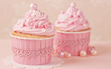обоя еда, пирожные,  кексы,  печенье, крем, розовый, украшения, кекс, sweet, cupcake, baby, delicate, pink