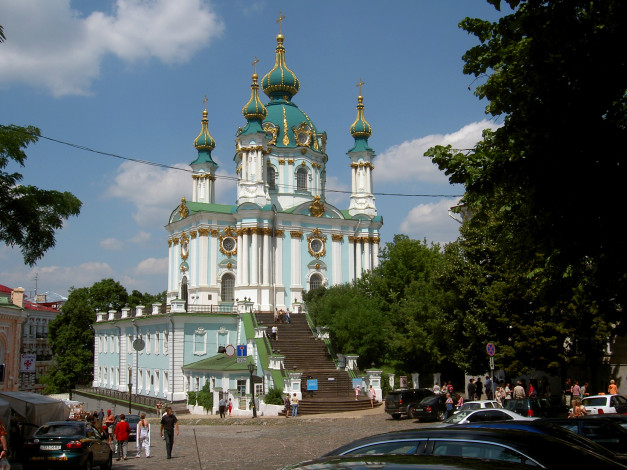 Обои картинки фото города, - православные церкви,  монастыри, андреевская, церковь, киев, андреевский, спуск