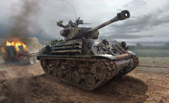Обои картинки фото рисованное, армия, танк