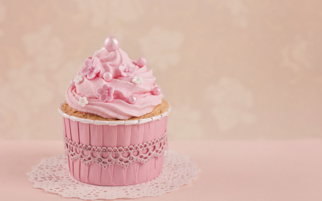 Обои картинки фото еда, пирожные,  кексы,  печенье, украшения, кекс, baby, крем, delicate, pink, sweet, cupcake, розовый