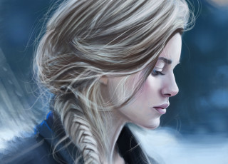 Картинка рисованное люди волосы арт профиль девушка взгляд