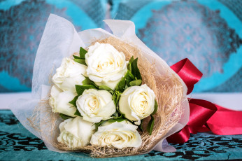 Картинка цветы розы упаковка лента букет
