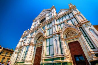 Картинка города -+католические+соборы +костелы +аббатства фасад базилика санта-кроче небо архитектура флоренция италия