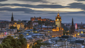 Картинка edinburgh +scotland города эдинбург+ шотландия ночь огни