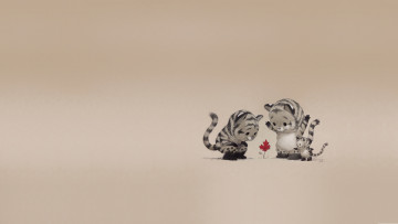 Картинка рисованное минимализм тигрята