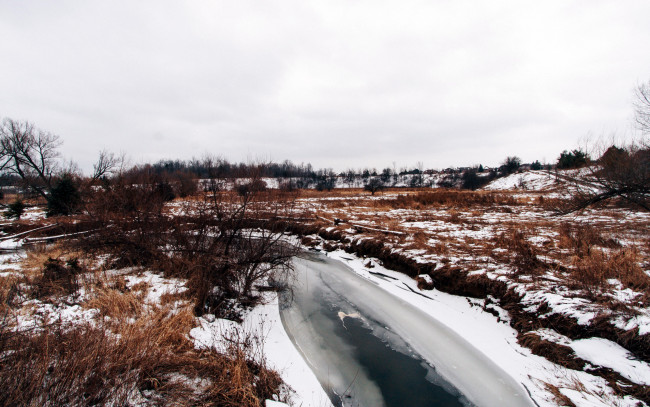 Обои картинки фото природа, реки, озера, лед, снег, зима, река