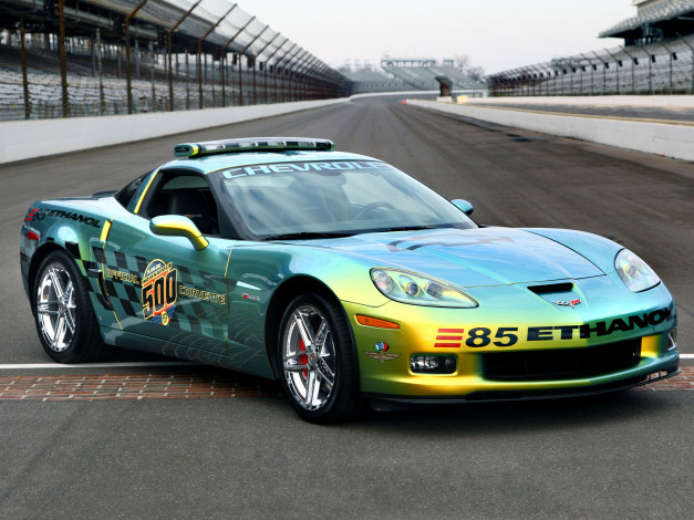 Обои картинки фото corvette z06 e85 concept indy 500 pace car 2008, автомобили, corvette, z06, e85, concept, indy, 500, pace, car, 2008