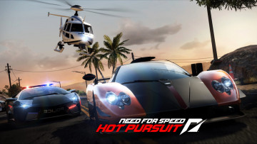 обоя видео игры, need for speed,  hot pursuit, машины, скорость, вертолет
