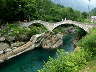 Картинка города мосты швейцария тичино lavertezzo