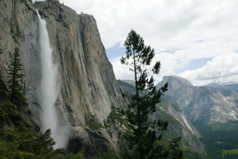 обоя yosemite, falls, usa, california, природа, водопады, горы