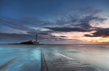 Картинка маяк природа маяки море св марии вечер закат